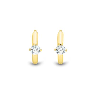 Lab Grown Diamond Huggie Hoop Earrings in 10K Yellow Gold (1/3 ct. tw.)
