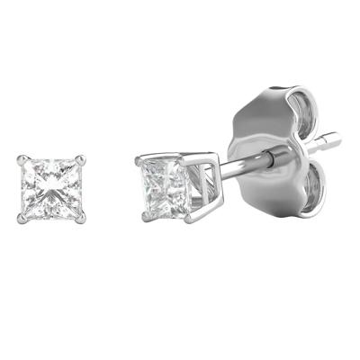 Diamond Princess-Cut Solitaire Stud Earrings in 14K White Gold (1/3 ct. tw.)