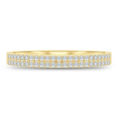 Double Row Diamond Stack Band in 10K Yellow Gold (1/8 ct. tw.)
