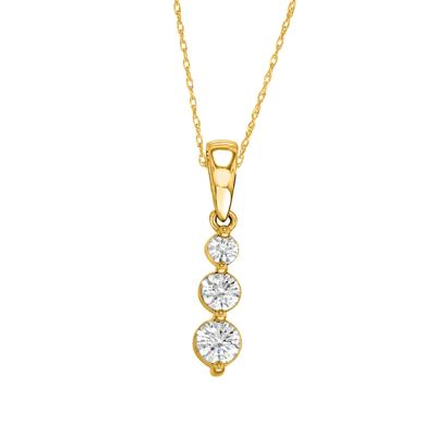 1/4 ct. tw. Diamond Three-Stone Pendant in 10K Yellow Gold