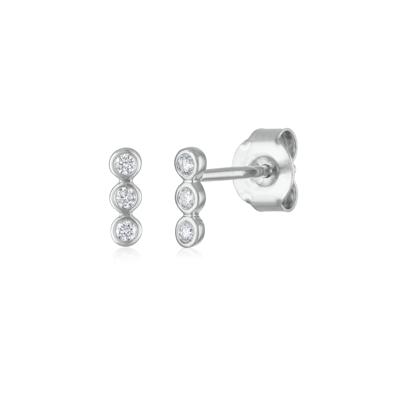 Stacked Round Diamond Earrings in 14K White Gold (1/10 ct. tw.)