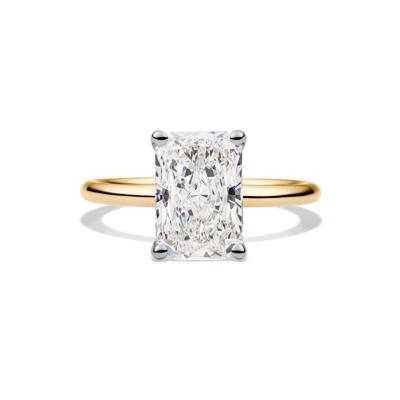 Lab Grown Diamond Radiant-Cut Solitaire Ring in 14K Yellow and White Gold (3 ct.)