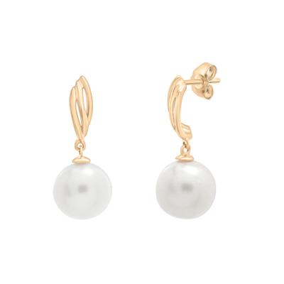 Freshwater Cultured Pearl Drop Earrings in 10K Yellow Gold