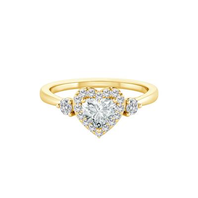 Lab Grown Diamond Heart Promise Ring in 10K Yellow Gold (1/2 ct. tw.)