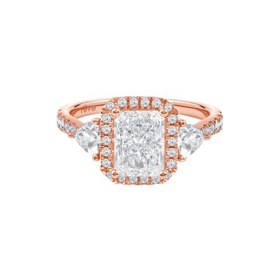 Violet Lab Grown Diamond Halo Engagement Ring in 14K Rose Gold (2 3/4 ct. tw.)