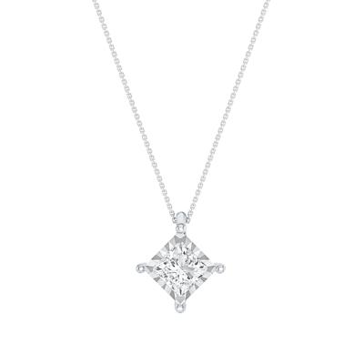Lab Grown Princess-Cut Diamond Illusion Pendant in 10K White Gold (3/4 ct. tw.)