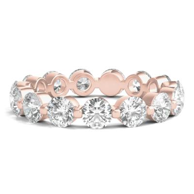 Round-Cut Diamond Shared Prong Eternity Band in 14k Rose Gold (3 ct. tw.)