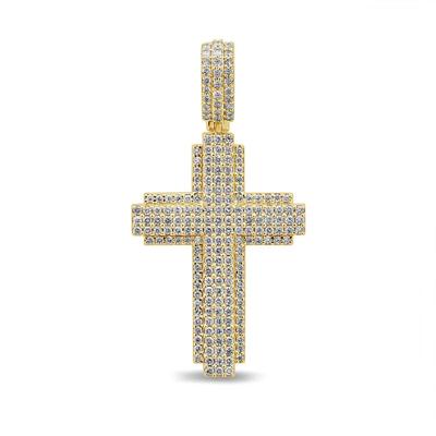 2 3/8 ct. tw. Diamond Cross Charm in 10K Yellow Gold