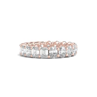 Oval and Emerald-Cut Diamond Eternity Band in 14K Rose Gold (4 ct. tw.)