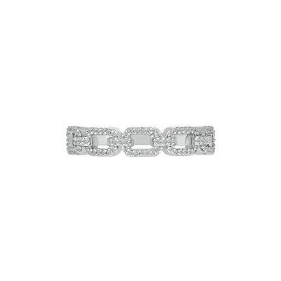 Diamond Link Ring in Sterling Silver (1/5 ct. tw.)