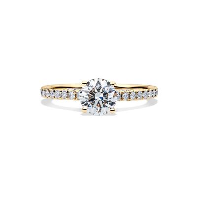Honour Round Lab Grown Diamond Engagement Ring in 18K Yellow Gold (1 1/3 ct. tw.)