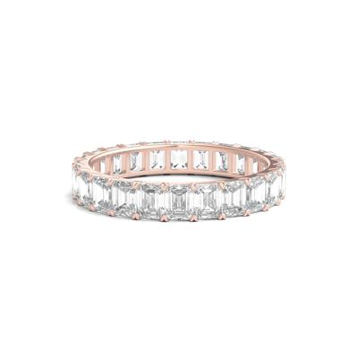 Emerald-Cut Diamond Wedding Band with Eternity Setting in 14K Rose Gold (3 ct. tw.)