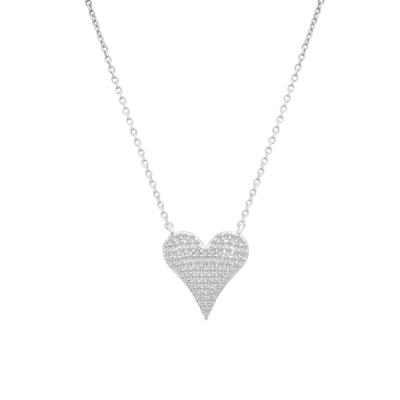 Diamond Heart Necklace in 10K White Gold (1/4 ct. tw.)