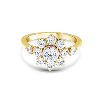 Lab Grown Diamond Starburst Ring in 14K Yellow Gold (2 ct. tw.)