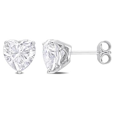 Heart-Shaped Lab-Created Moissanite Stud Earrings in Sterling Silver (4 ct. dew)