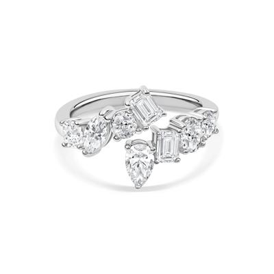 Lab Grown Diamond Multi-Shape Bypass Ring in 14K White Gold (1 1/2 ct. tw.)