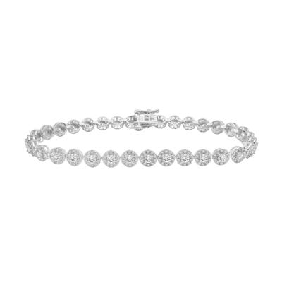 Diamond Halo Tennis Bracelet in 10K White Gold (3 ct. tw.)