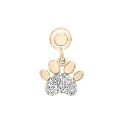 Diamond Accent Paw Bead Charm in Vermeil