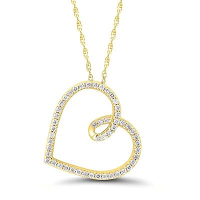 1/7 ct. tw. Diamond Heart Pendant in 10K Yellow Gold