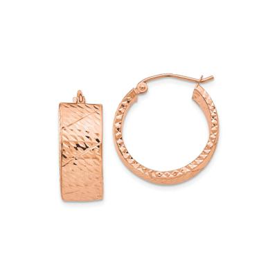 Diamond-Cut Hoop Earrings in 14K Rose Gold, 20mm