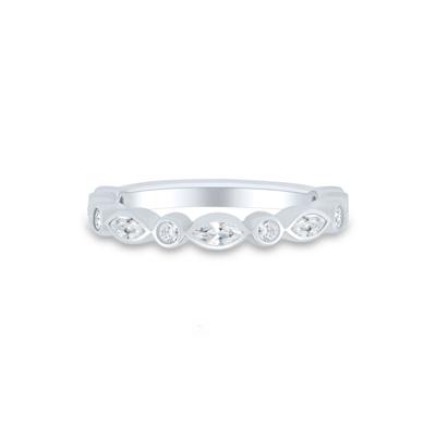Lab Grown Diamond Bezel-Set Anniversary Band in 10K White Gold (1/2 ct. tw.)