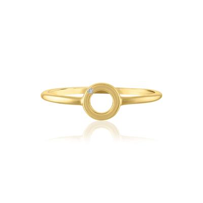 Diamond Accent Circle Ring in 14K Yellow Gold