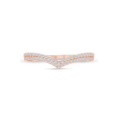 Diamond Double-Row Contour Band in 14K Rose Gold (1/10 ct. tw.)