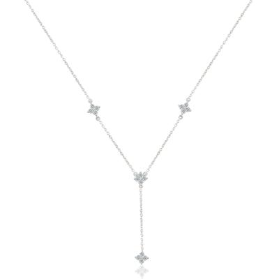 Diamond Station Lariat Necklace in 10K White Gold (1/2 ct. tw.)