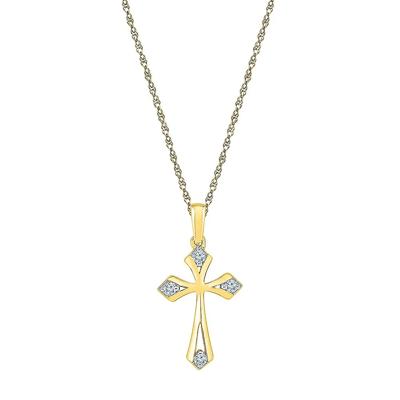 1/10 ct. tw. Diamond Cross Pendant in 10K Yellow Gold