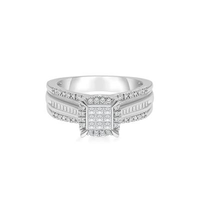 Diamond Composite Engagement Ring in 10K White Gold (1/2 ct. tw.)