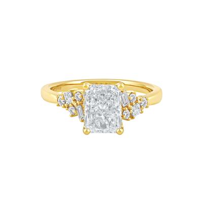 Jolie Lab Grown Diamond Radiant-Cut Engagement Ring in 14K Yellow Gold (2 3/8 ct. tw.)