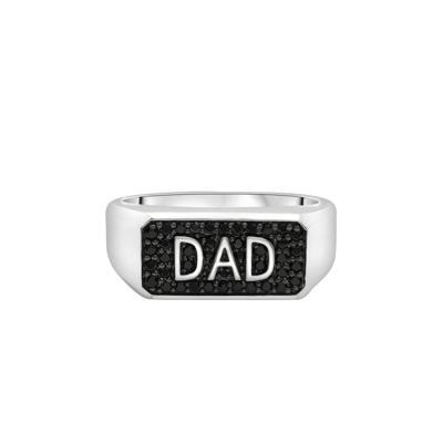 Men's Black Diamond Dad Ring in Sterling Silver (1/3 ct. tw.)