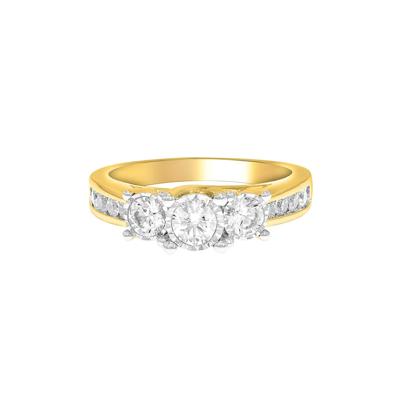1/2 ct. tw. Diamond Three-Stone Engagement Ring in 10K Yellow Gold