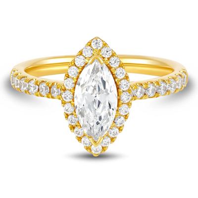 Lab Grown Diamond Marquise-Cut Engagement Ring in 14K Yellow Gold (1 1/2 ct. tw.)