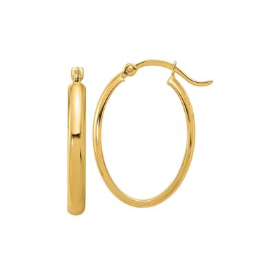Oval Hoop Earrings in 14K Yellow Gold