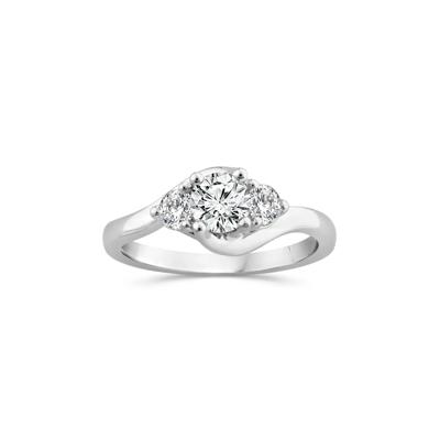 Diamond Three-Stone Bypass Ring in 14K White Gold (3/4 ct. tw.)