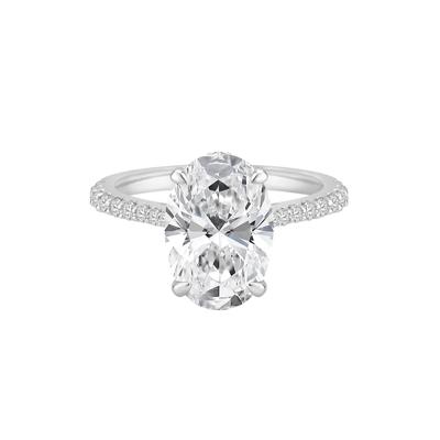 Lab Grown Diamond Oval Engagement Ring in 14K White Gold (4 1/2 ct. tw.)