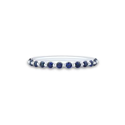 Lab Created Blue Sapphire Stack Band in Sterling Silver