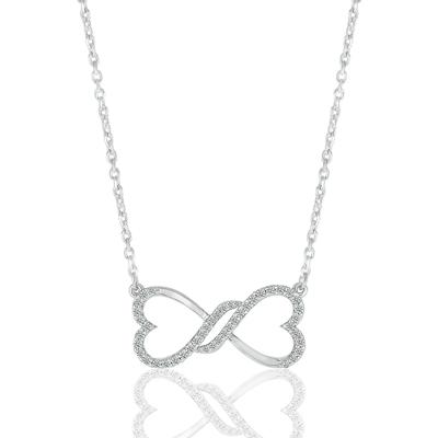 Diamond Infinity Heart Necklace in Sterling Silver (1/7 ct. tw.)