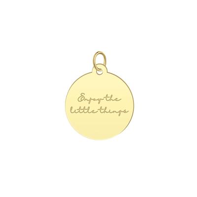 Enjoy the Little Things Round Charm in 10K Yellow Gold