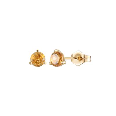 Citrine Stud Earrings in 10K Yellow Gold