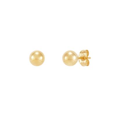 Polished Ball Stud Earrings in 14K Yellow Gold, 7MM