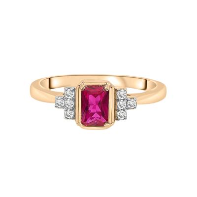 Lab-Created Ruby and Lab-Created White Sapphire Vintage Ring in Vermeil