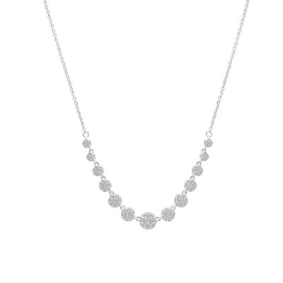 Diamond Graduated Cluster Necklace in 10K White Gold (1/2 ct. tw.)