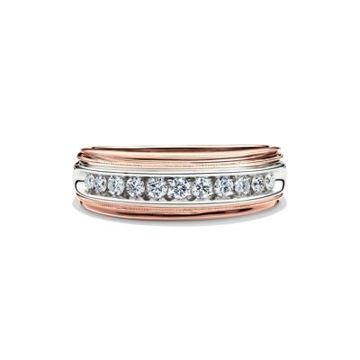 Men’s Diamond Channel Ring in 14K Rose Gold (1/2 ct. tw.)