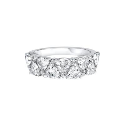 Lab Grown Diamond Trillion and Round Band in 14K White Gold (1 3/4 ct. tw.)