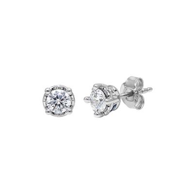 1/4 ct. tw. Diamond & Sapphire Stud Earrings in 10K White Gold