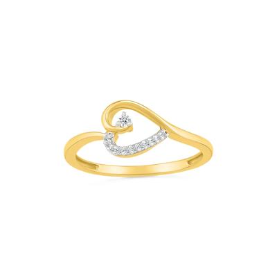 Diamond Accent Heart Ring in 10K Yellow Gold
