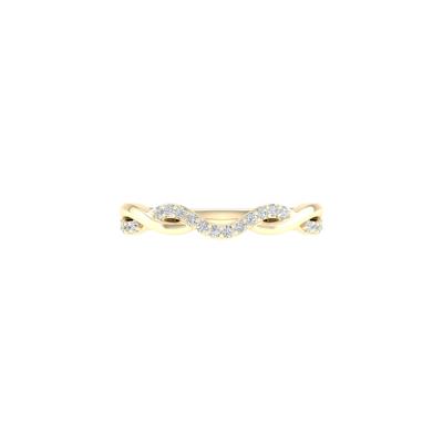 Diamond Contour Twist Band in 14K Yellow Gold (1/7 ct. tw.)