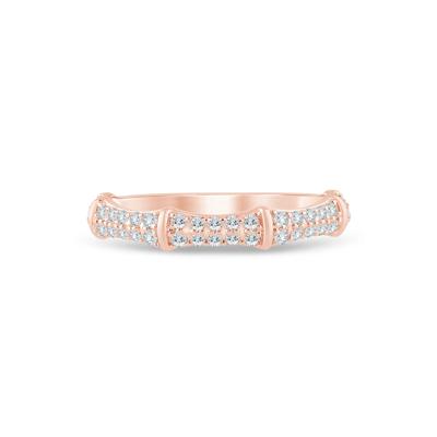 Lab Grown Diamond Round Anniversary Band in 14K Rose Gold (1/3 ct. tw.)